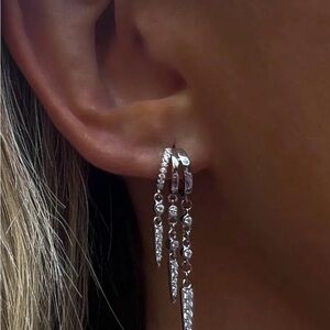 Sparkling Silver Drop Earrings